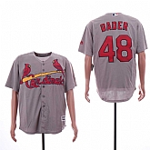 Cardinals 48 Harrison Bader Gray Cool Base Jersey Sguo,baseball caps,new era cap wholesale,wholesale hats